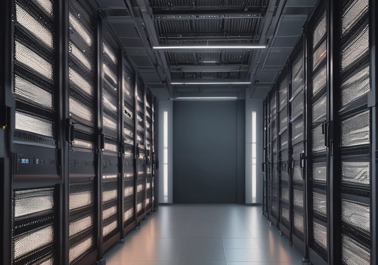 A network engineer configuring servers with open source software on multiple screens.