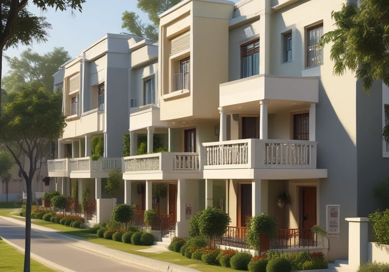 A commercial property facade in Jaisalmer showcasing local craftsmanship and modern design.