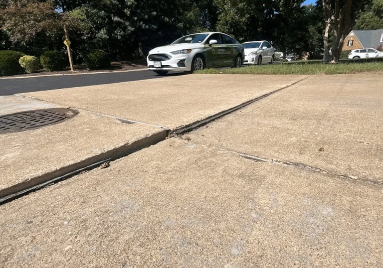 uneven driveway 