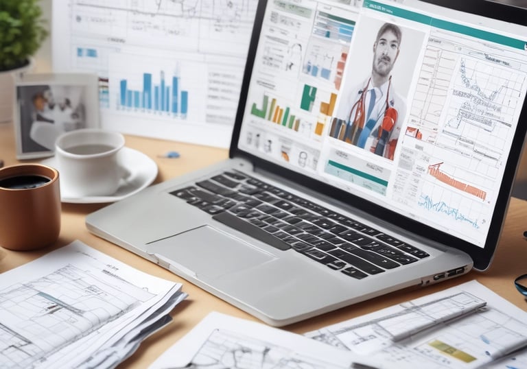 An independent pharmacy storefront bathed in natural teal light, symbolizing growth and care.