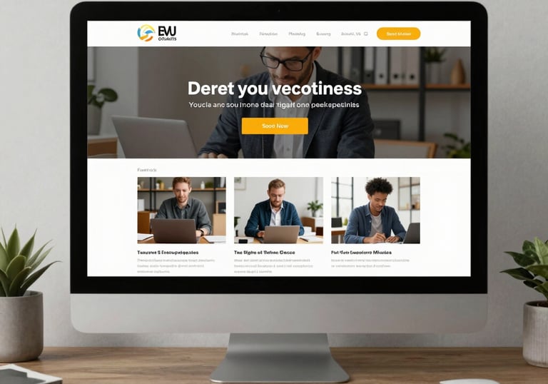 A glowing neon blue abstract sphere floating over a dark purple gradient background with subtle glassmorphism effects.