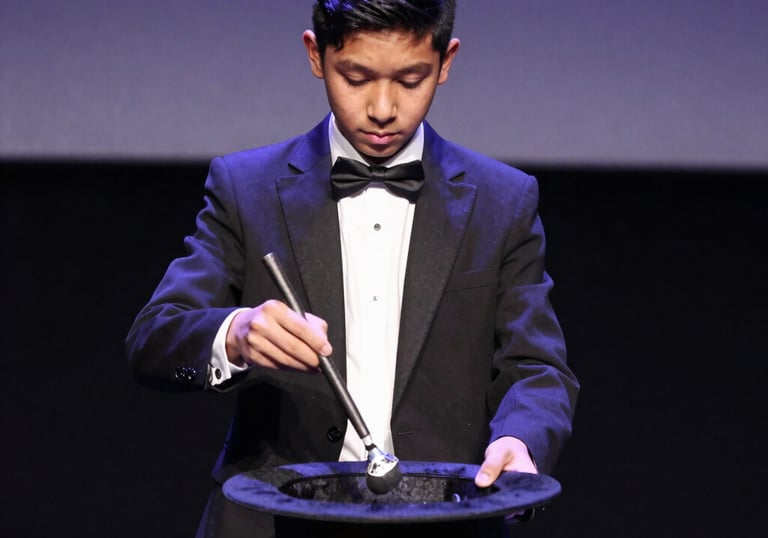 A lively audience clapping and cheering during a talent competition night.