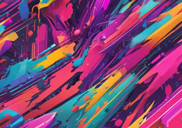 Creative graphic design elements including logos and brand identity sketches on a desk.