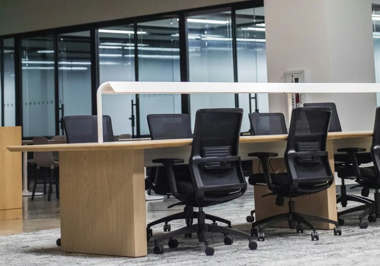office setting with chairs and desks