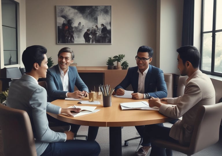 A group of small business owners celebrating success together.