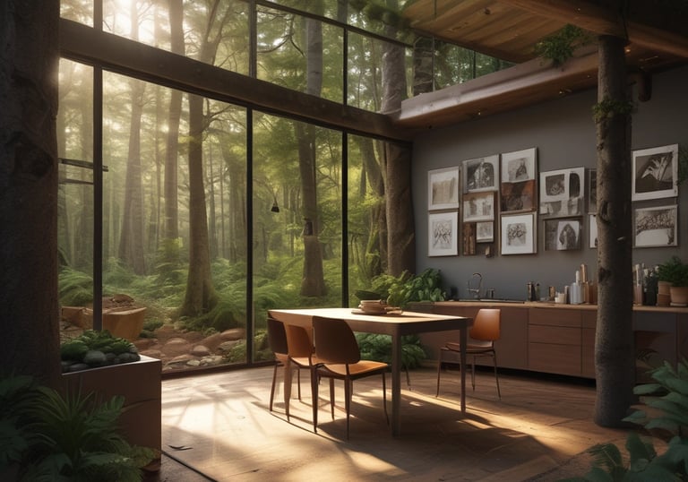 Community cafe buzzing with people sharing meals and stories in a warm, inviting space.