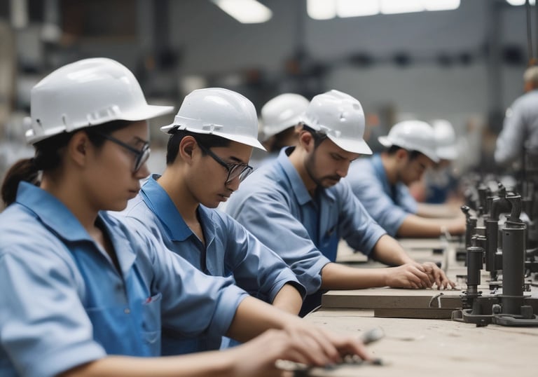 Professional lawyer consulting with a client in a modern office setting.