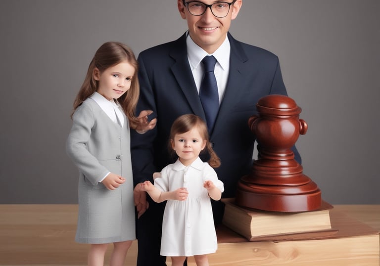 Close-up of hands signing legal family documents at a desk.