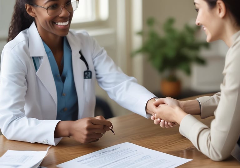 a man riding a skateboard down a street next to tall buildings