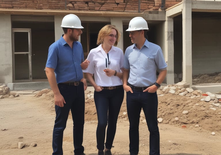 Security guard standing attentive at the gated community entrance during sunset.
