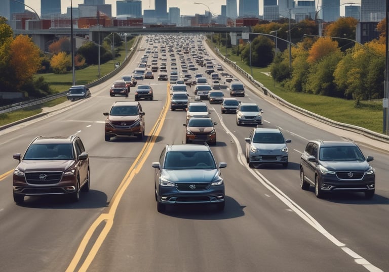 A peaceful Ohio suburban street with cars parked outside family homes on a sunny day.