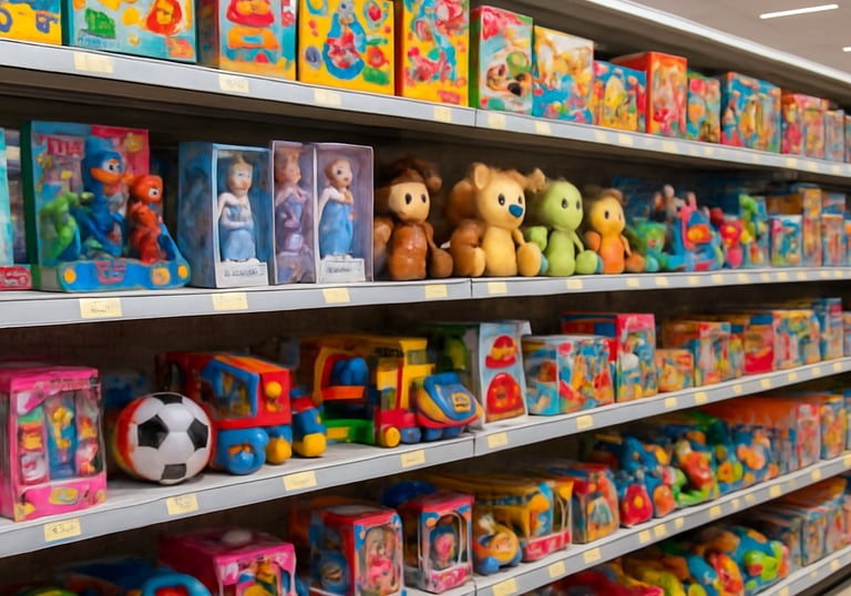 Fresh fruits and vegetables neatly arranged in a supermarket display.