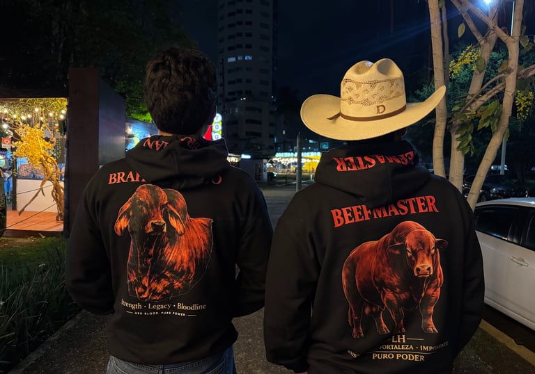 Sudadera ganadera con diseño Brahman Rojo y Beefmaster