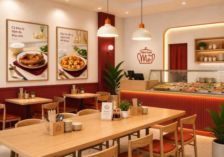 tiệm cơm văn phòng, cơm gia đình