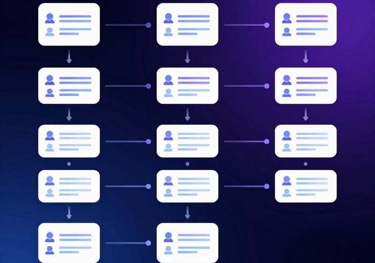 Dashboard interface displaying consolidated chat messages from various platforms in a clean, modern style.