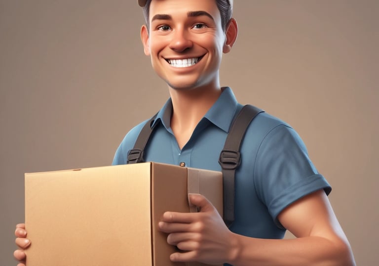 Friendly driver handing over cargo documents to a satisfied customer.