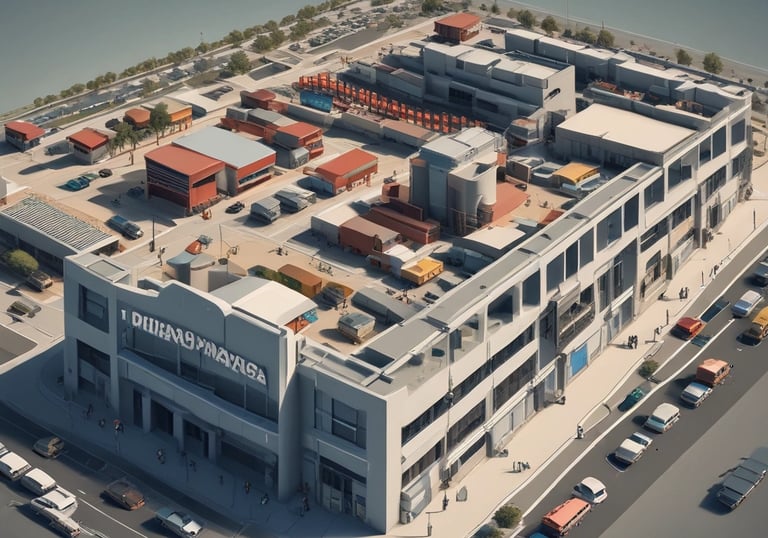 Office workspace with accounting documents and a laptop showing financial data.