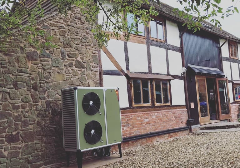 House with a heat pump