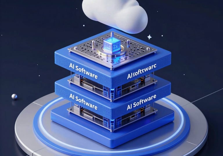 A sleek server room bathed in soft green lighting symbolizing eco-friendly AI infrastructure.