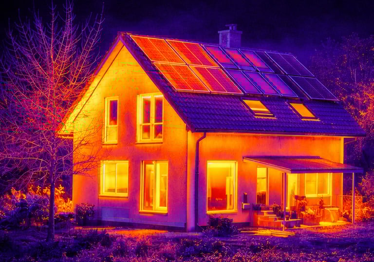 Thermalbild eines Hauses