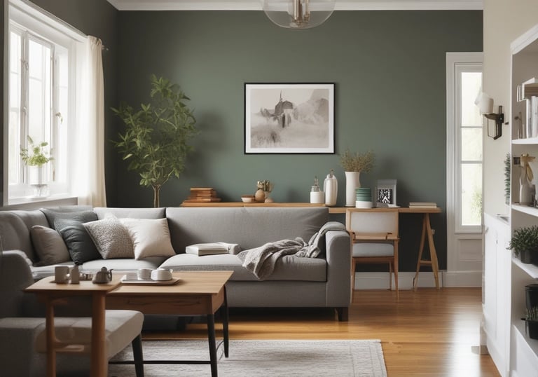 A painter carefully applying finishing touches on a business storefront during the weekend.