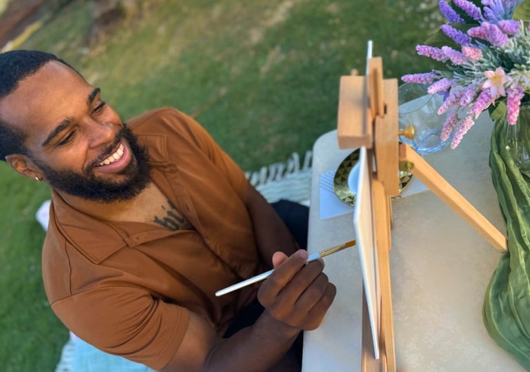 Painting on the beach, painting date