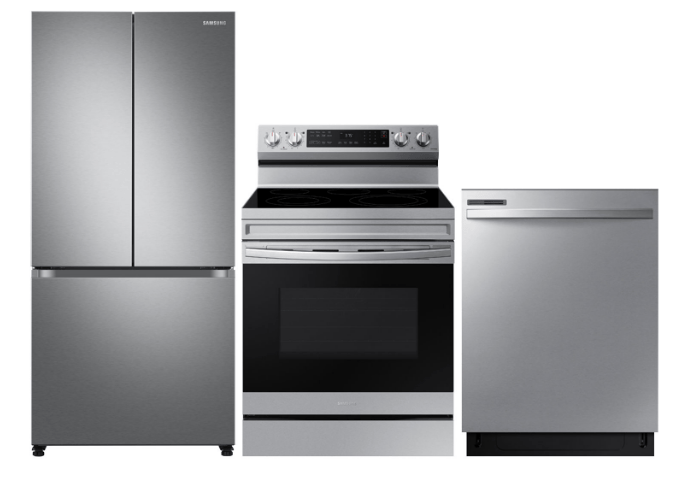 Stainless steel appliances: fridge, stove and dishwashe