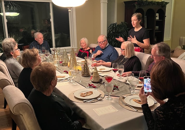 Private dinner with an Italian chef explaining the main course