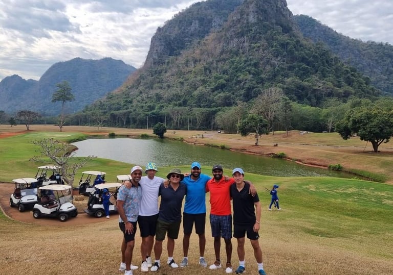 Guys on a golf holiday in Thailand curated by Francesco Luxury Travels Villas Weddings