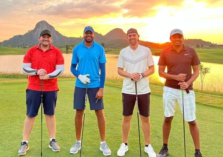 Guys on a golf holiday in Thailand curated by Francesco Luxury Travels Villas Weddings