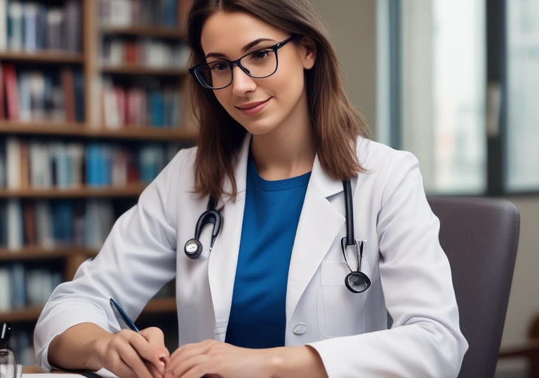 An old-fashioned typewriter displays a sheet of paper with the words 'Holistic Health' on it, set against a background of green grass. The typewriter features keys that are visible at the bottom of the image.