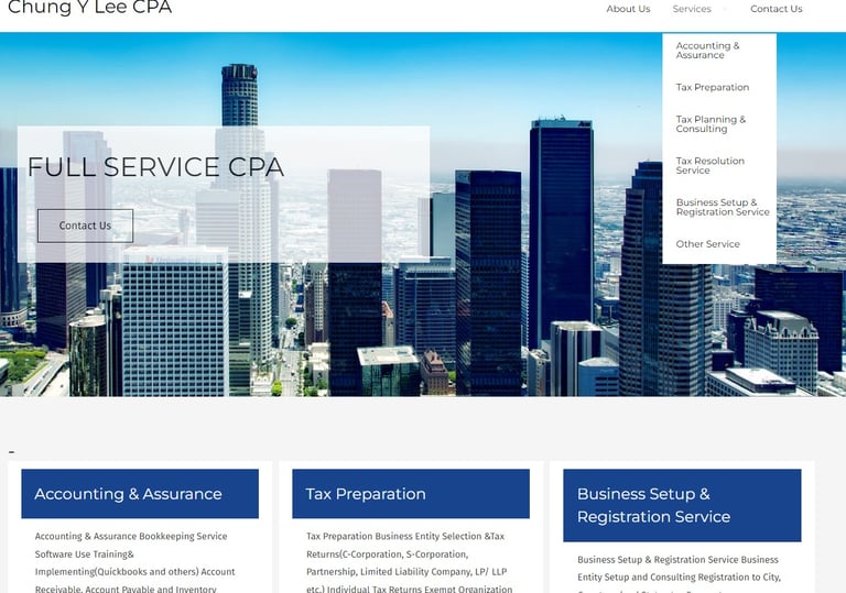 a website page with a cityscapeople website