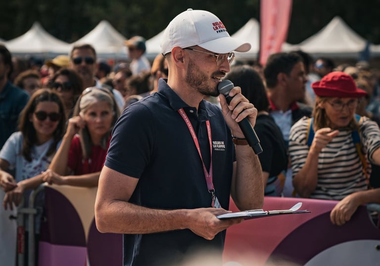 Victor Carrer, freelance événementiel sportif, régisseur, chef de projet et animateur micro. 