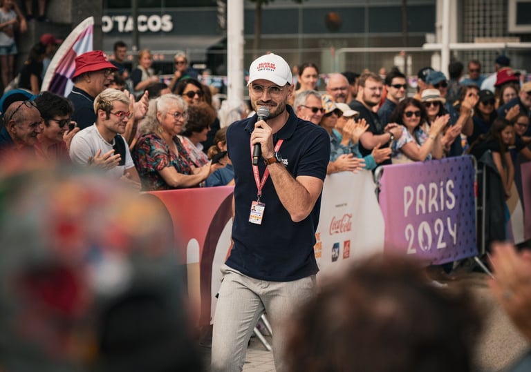 Victor Carrer, freelance événementiel sportif, régisseur, chef de projet et animateur micro. 