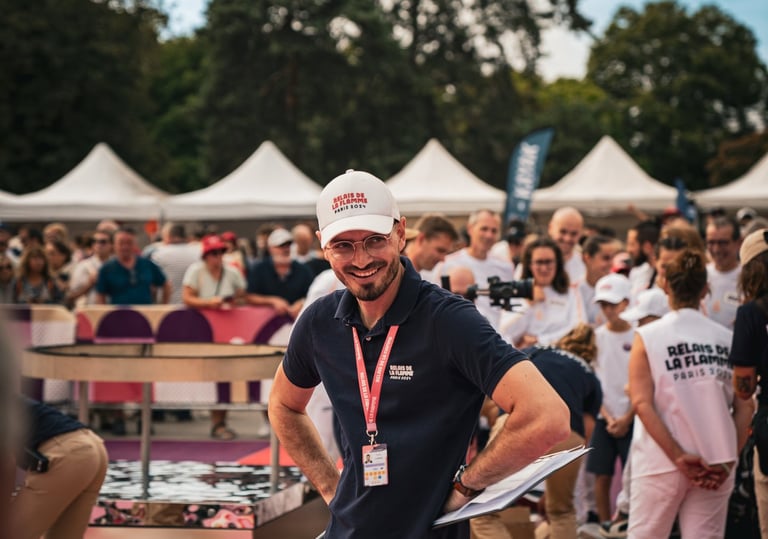 Victor Carrer, freelance événementiel sportif, régisseur, chef de projet et animateur micro. 