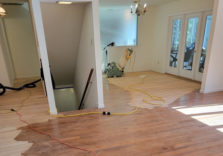 sand and refinish natural oak hardwood