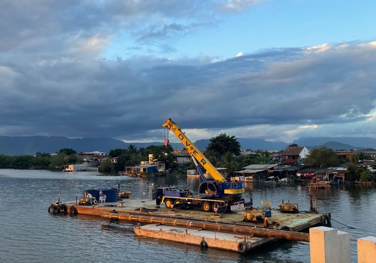 Balsa para obras marítimas