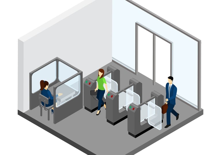 a man and woman waiting in a waiting room