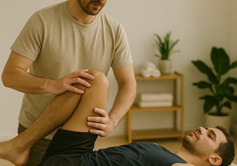 Man receiving treatment to help with injury rehabilitation