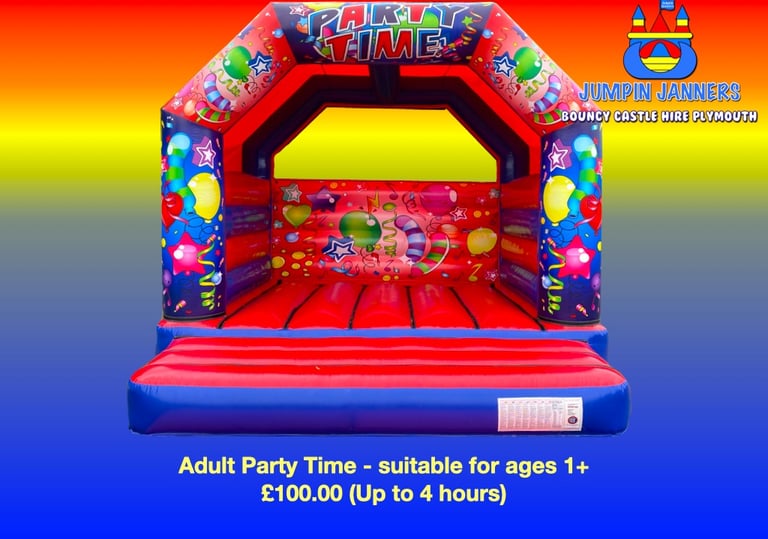 Adult Suitable Party Time Bouncy Castle Hire Plymouth