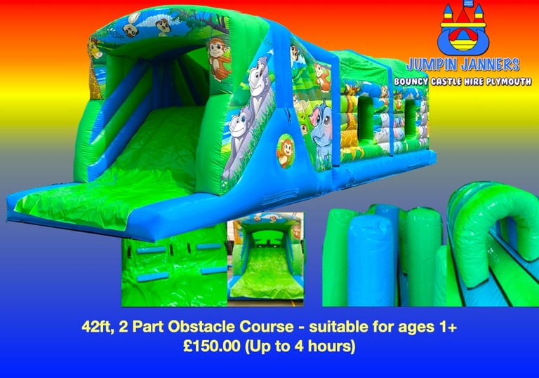 Jungle Themed Obstacle Course Bouncy Castle Hire Plymouth