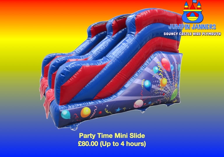 party-time-inflatable-mini-slide-jumpin-janners-bouncy-castle-hire-plymouth
