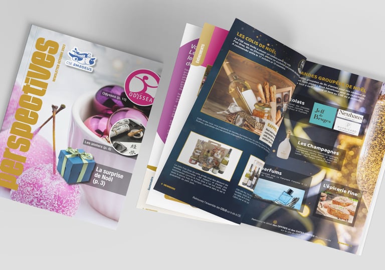 Newsletter papier pour le CSE d'Amadeus à Sophia-Antipolis dans le 06