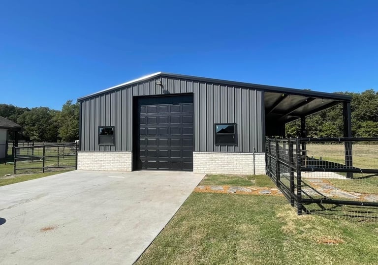 Shop Building with Concrete Pathway