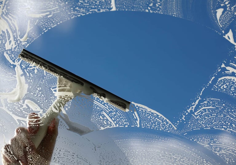 Professional window cleaning in San Antonio, Texas, ensuring spotless and clear views