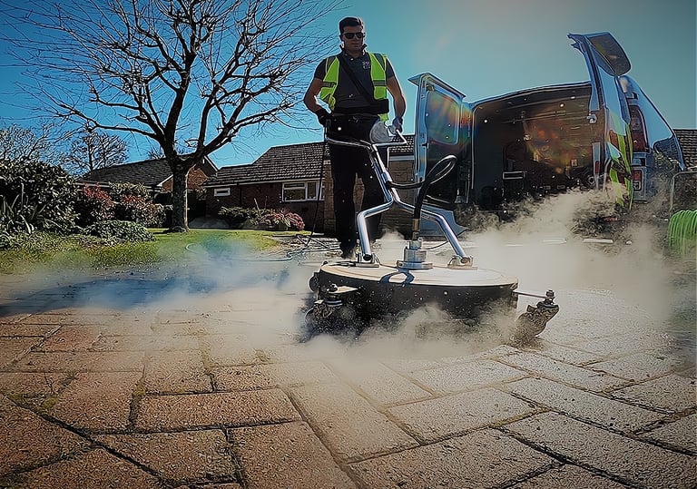 pressure washing surface cleaner from C Thru window Cleaners