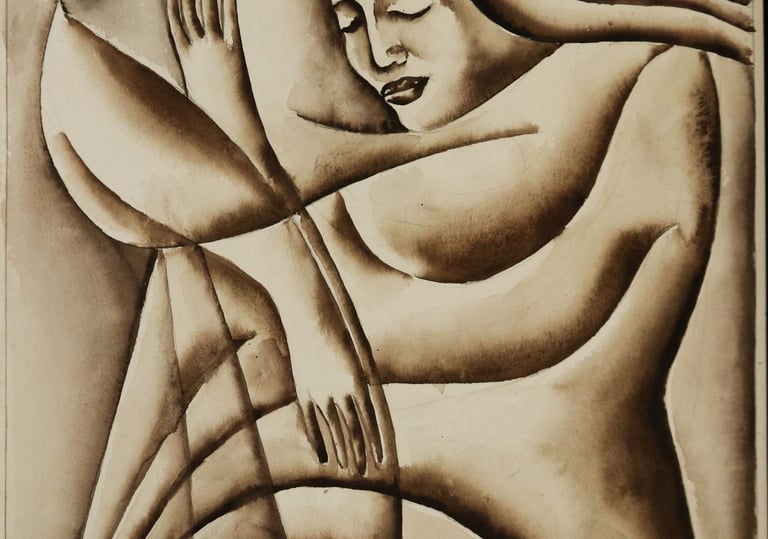 Asleep and The Dream Germination (1), Watercolour on Paper, 35 x 50 cm.
