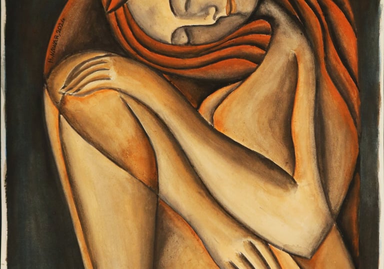 Red-Haired, Watercolour on Paper, 35 x 50 cm.