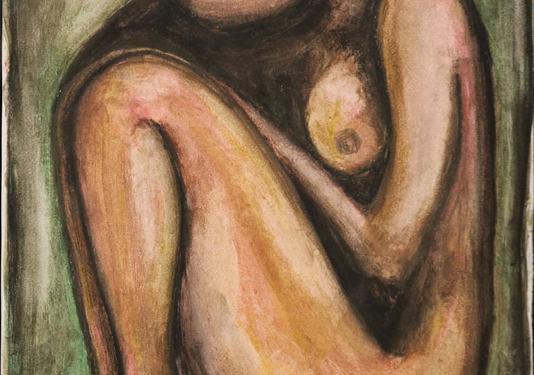 Sleeping in A Deep Slumber,  Watercolour on paper,   35 x 50 cm