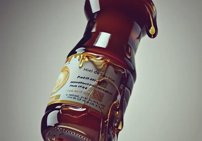 a bottle of syrup with a bottle of syrup